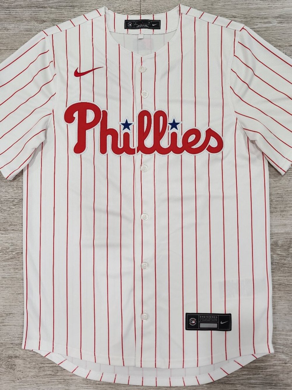 Nike MLB Philadelphia Phillies Aaron Nola #27 Home Pinstripe Jersey Men's Small